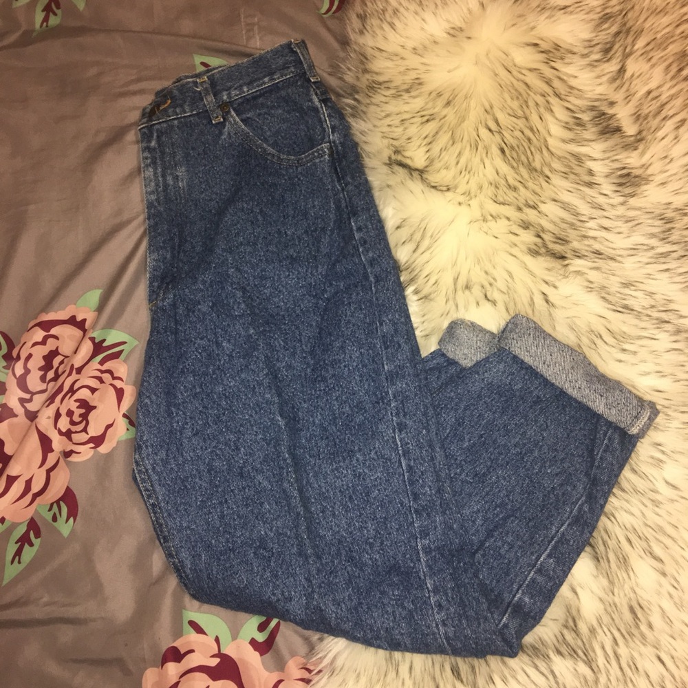 Vintage Lee High Waisted Blue Jeans Medium Wash